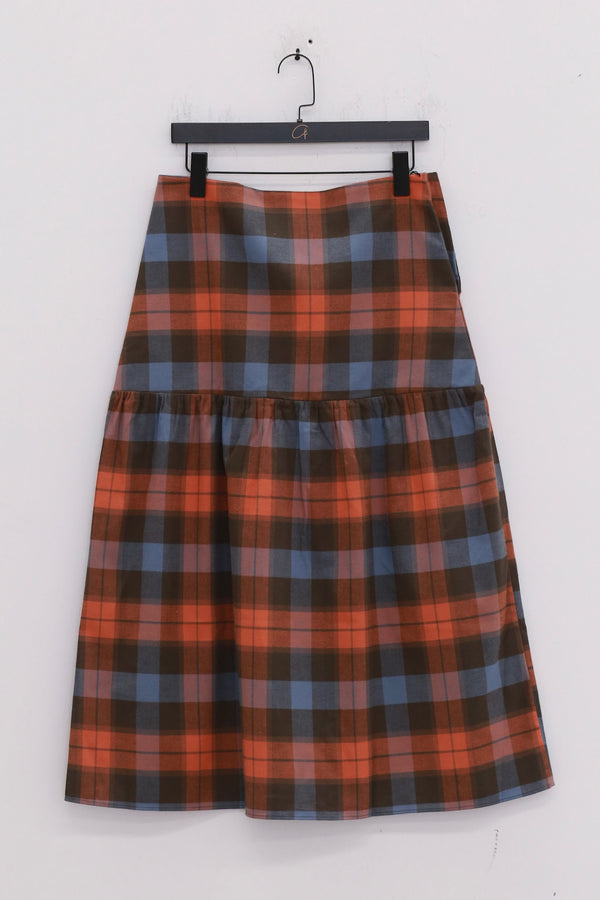 BASERANGE 25 Autumn/Winter Loose Skirt Comfortable French BAS-SSGA-OC-AU25-FRAME PLAID